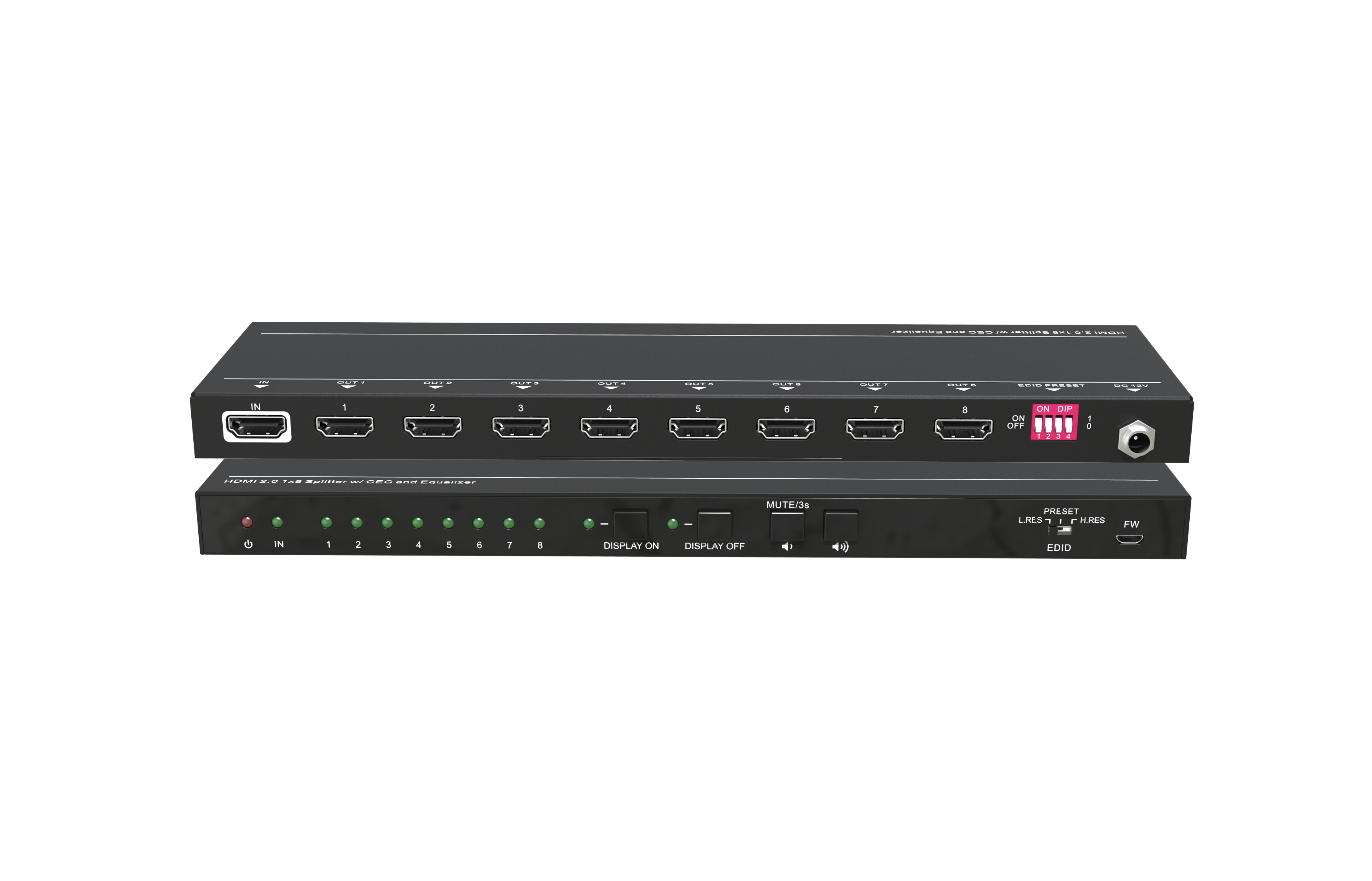 JI-SUH8E-H2 1 by 8 HDMI 2.0 splitter